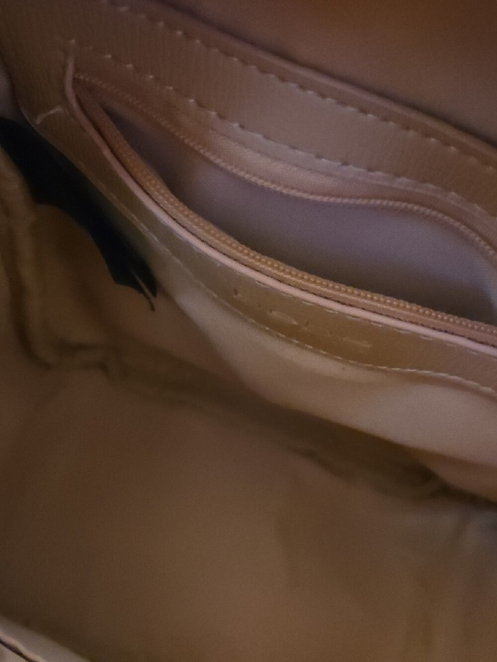 bebe Camel Mini Backpack with Gold Script Logo - Picture 3 of 4